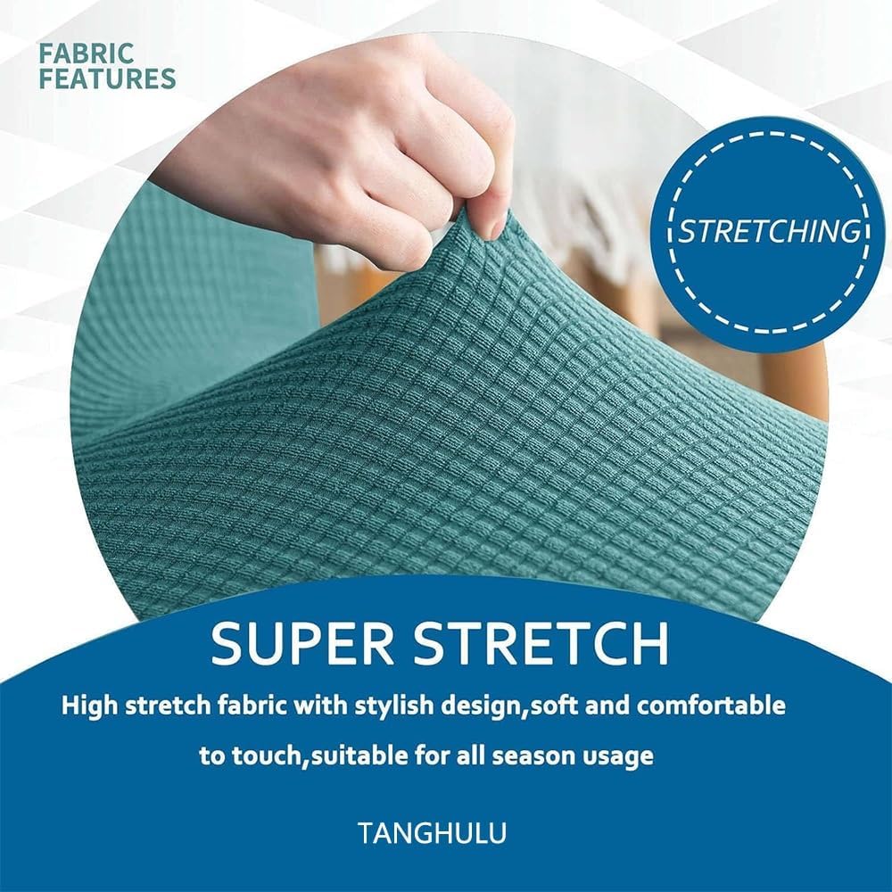 Waterproof Dining Room Chair Covers, Stretch Parson Chair Slipcover Removable Washable Chair Cover Protector for Home Restaurant Banquet (Color : Bluestone, Size : 4PCS)