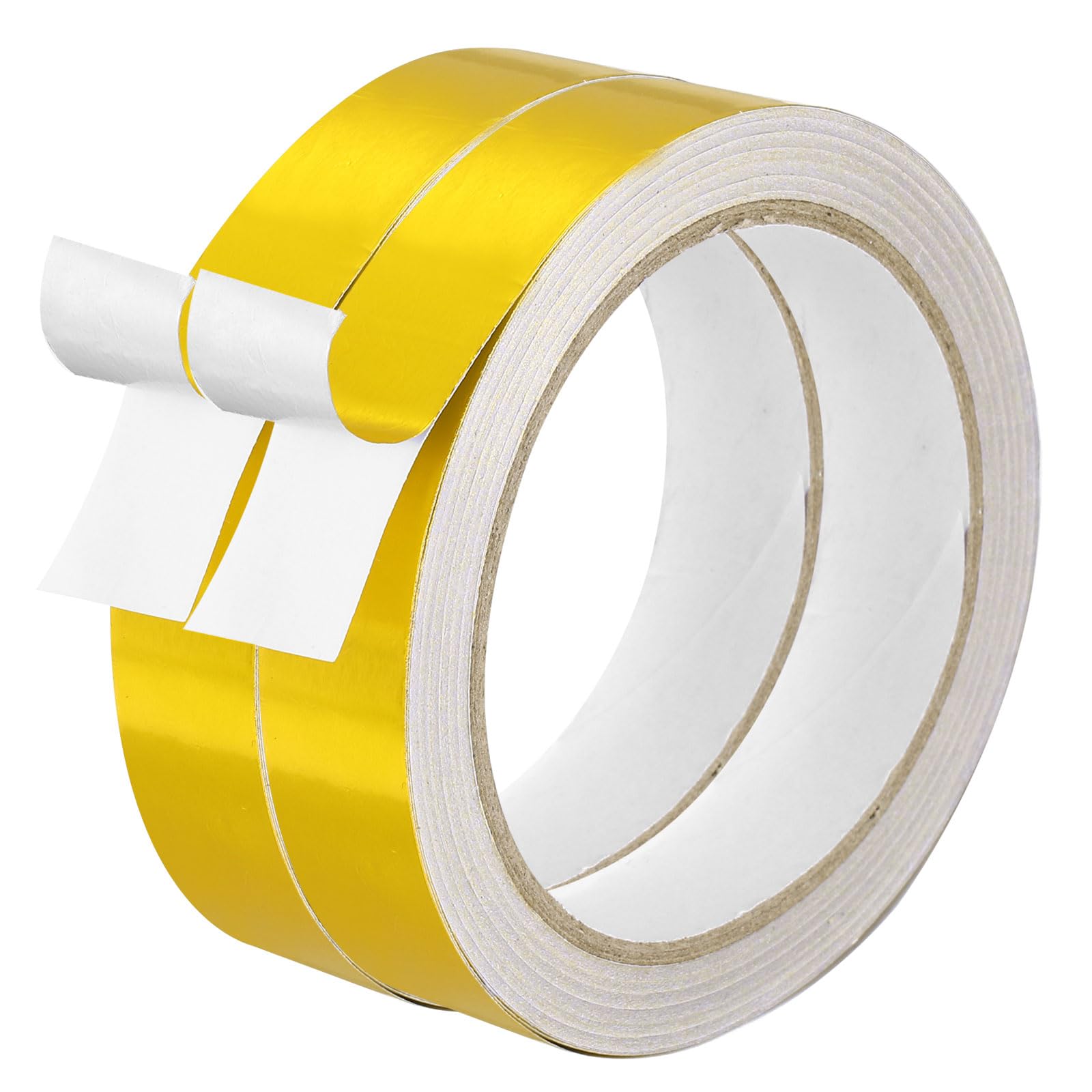 DEFANEX Aluminum Foil Tape (20mm x 20m, 0.06mm, Gold) (2 Roll) Heat Resistant Metal Tape, for HVAC Sealing Patching Hot Cold Air Ducts