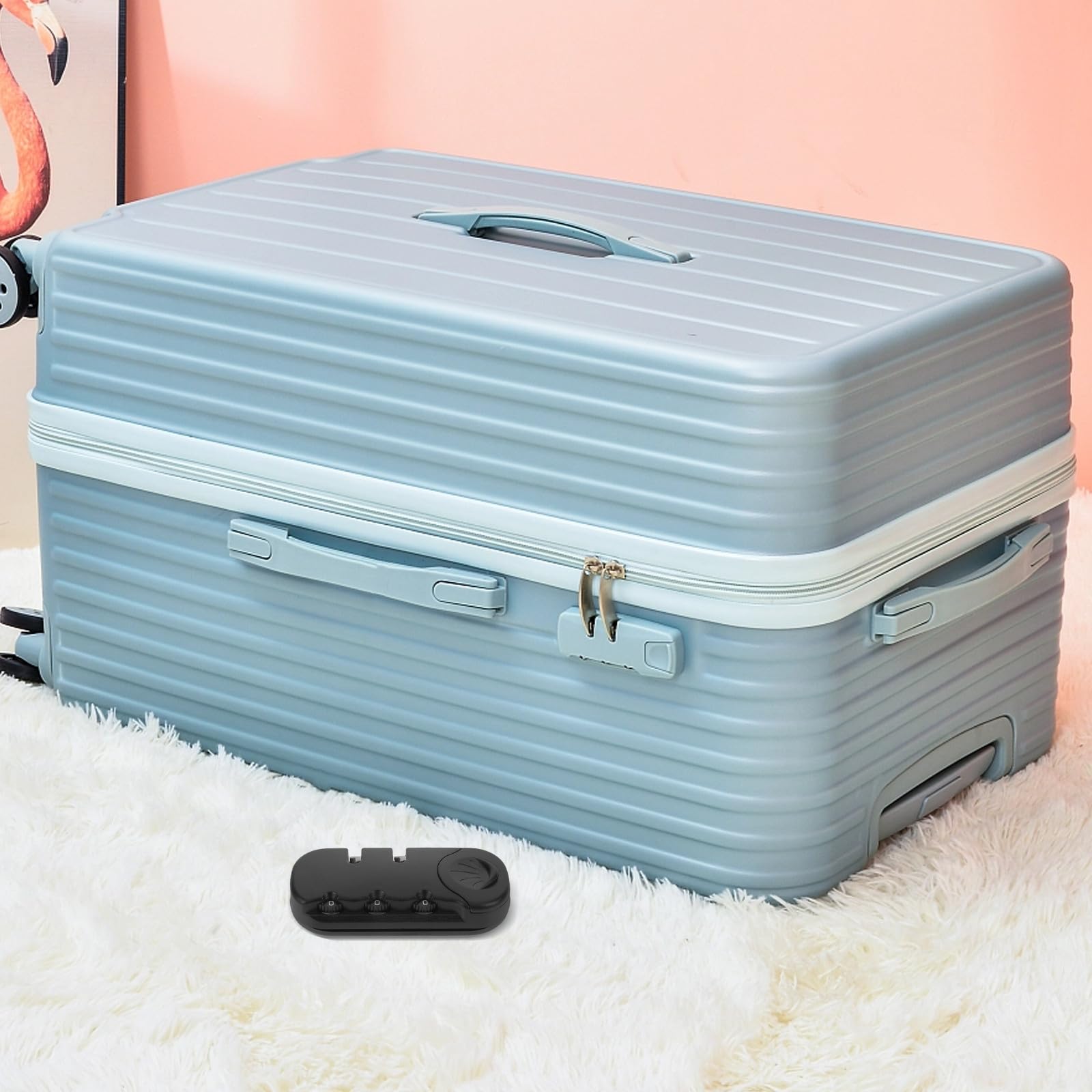 OUNONA Lucchetto per bagagli: lucchetto con combinazione di sicurezza a 3 cifre, per bagagli da viaggio, valigie, valigie, scatole, accessori da viaggio