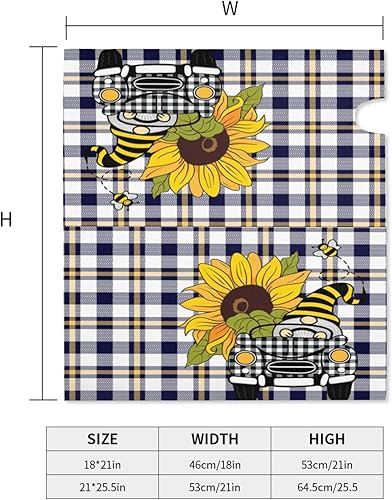 Miniatura 5 de Divertido gnomo de verano para conducir coche y girasol, cubierta magnética para buzón, patrón a cuadros, para decoración del hogar, jardín, 21 x 18