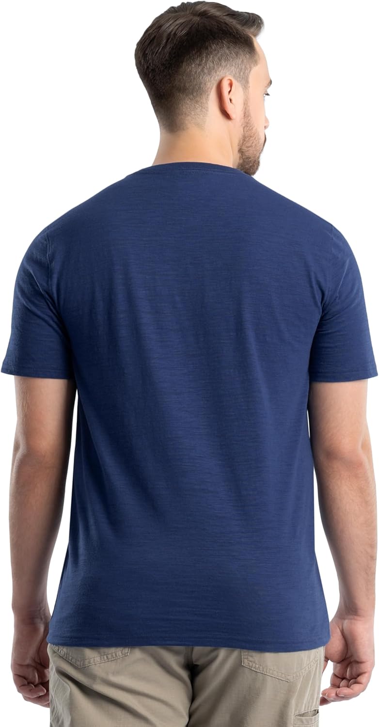 Wrangler Mens Short Sleeve Recycled Slub Jersey Workwear Henley T-Shirt - Image 2