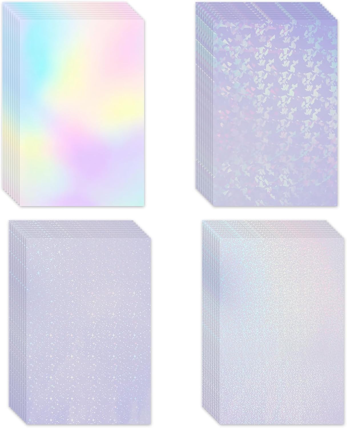 Holographic Sticker Paper, 36 Sheets Self Adhesive Waterproof Vinyl Sticker