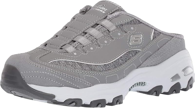 Skechers D'Lites Resilient Slip-On para mujer | Espuma viscoelástica refrigerada por aire, entresuela acolchada con suela flexible, zapatilla deportiva de moda con diseño de espalda abierta.