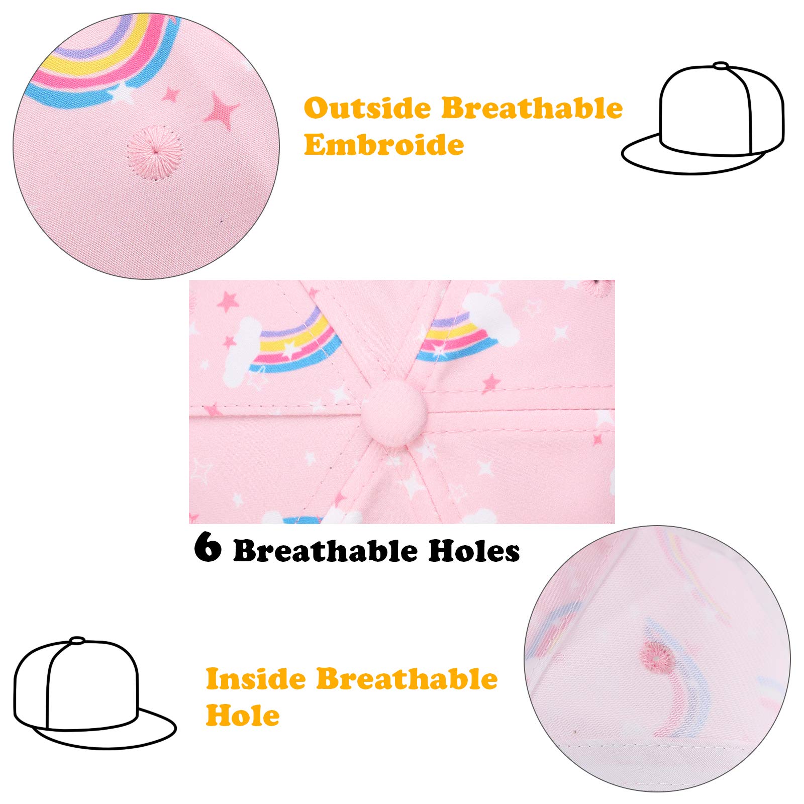 Pesaat Summer Baby Baseball Caps Toddler Sun Hat for Boys Girls Adjustable Kids Trucker Hats — view 3