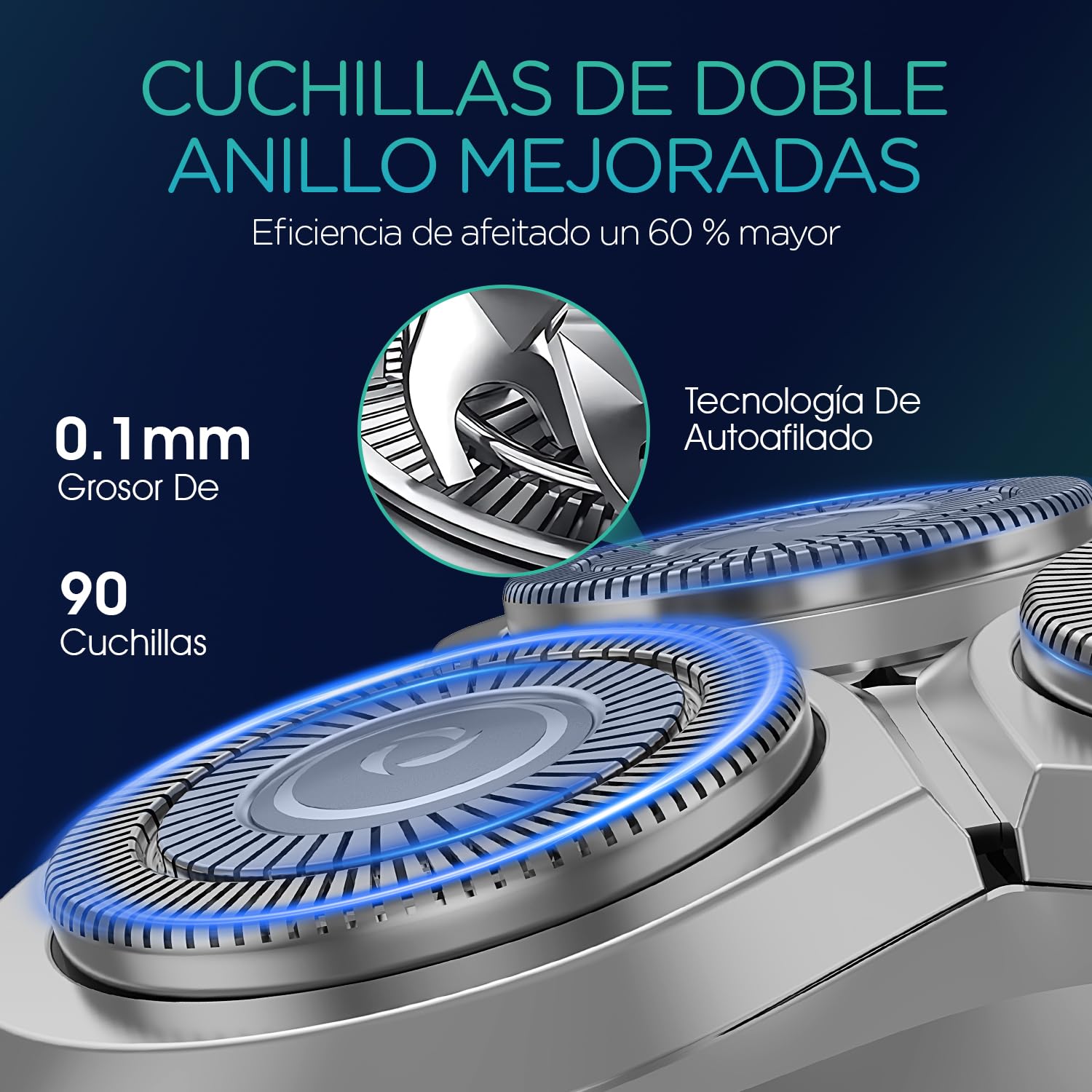 VOYOR Afeitadora Electrica Hombre Recargable Maquina De Afeitar Masculina Con Cabezale Flotante 5D Diseño, Afeitadora Uso En Seco Y Húmedo, Maquina Afeitar Hombre Pantalla LED TX500 (Verde)
