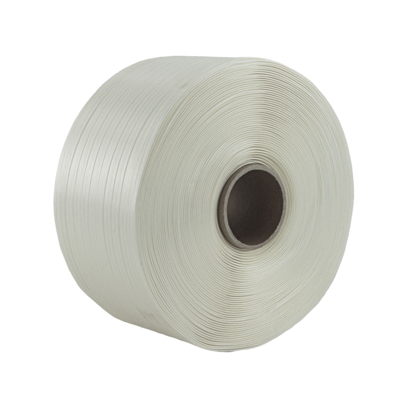 KK Verpackungen Umreifungsset Textil 13 mm | 1100 m Polyesterband 375 kg Reißfestigkeit | Bandspanner 9-19 mm, 100 Verschlussklemmen verzinkt | Für Textil- und PP-Umreifungsband