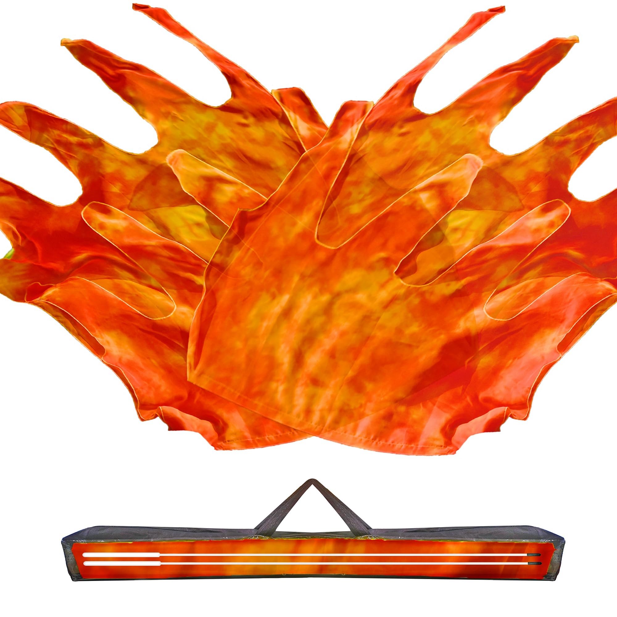 Baisdan 59'' Double Layered Worship Flags for Dance Church, Praise Dance Flags for Worship, Praise Flag with Flexi Rod and Storage Bag, Orange-Red