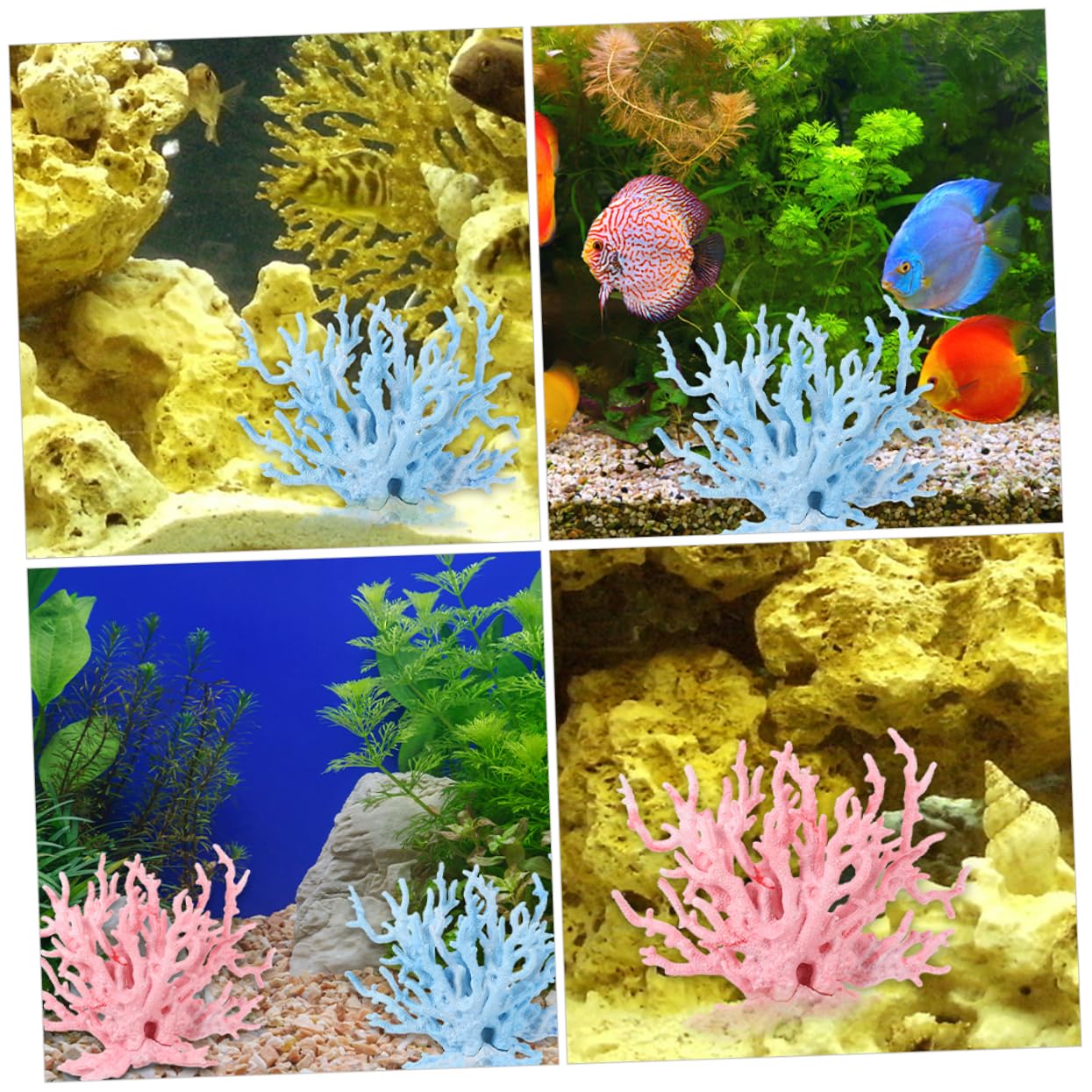 BESPORTBLE Élégant Artificiel pour Aquarium d'eau Douce 4 Pièces Accessoires Décoratifs pour Aquarium