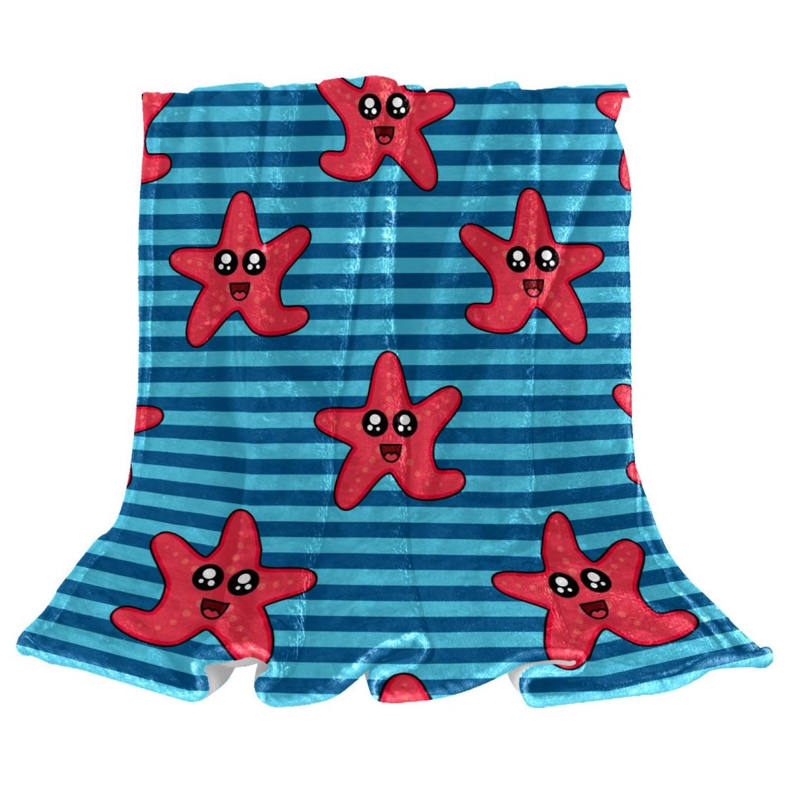 Couverture polaire étoile de mer thermorégulatrice en microfibre douce et chaude pour l'hiver