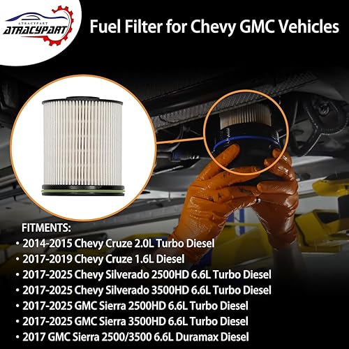 Miniatura 3 de Paquete de 2 filtros de combustible con sellos repuesto para Chevy Cruze 2014-2018 Silverado 2500HD 3500HD GMC Sierra 2500HD 3500HD 3500HD