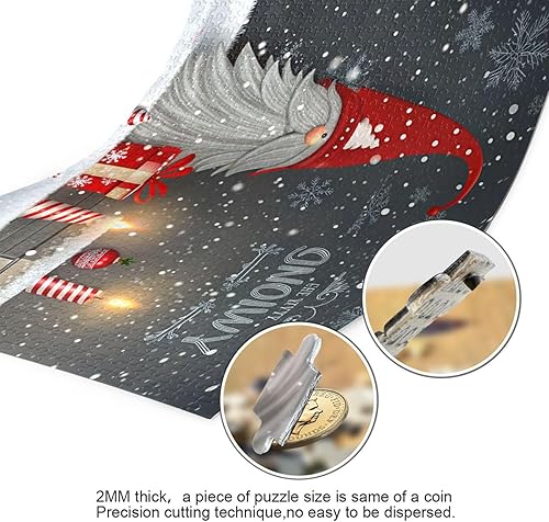 Miniatura 3 de Kigai Rompecabezas de gnomo de Navidad para adultos, 1000 piezas, para adultos y niños, juego de rompecabezas de descompresión ntelectual para