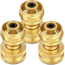 Twinkle Star Brass Hose Nozzle 3 Pack, 3/4 Inch Upgraded Heavy Duty Brass Power Nozzles, Adjustable Twist Pressure Sprayer for Garden, Patio
