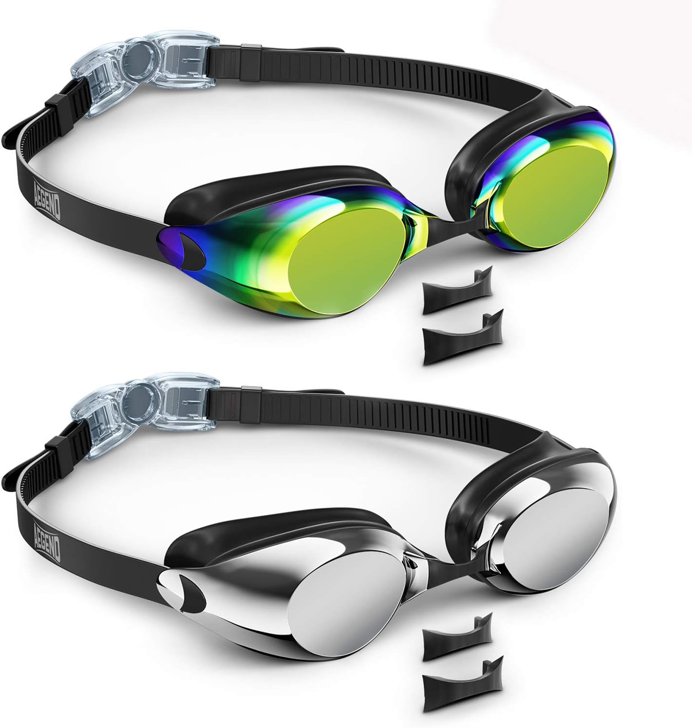 Aegend 2 Pack Swim Goggles, Swimming Goggles Anti-Fog for Man Women Youth Adult