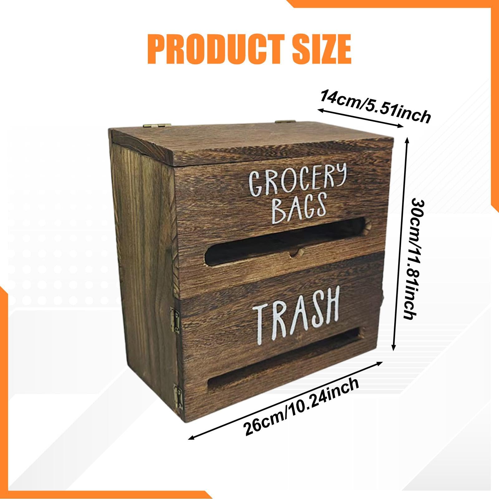 Dispensador de Bolsas de Basura de Pared, Almacenamiento Estético Y Multifuncional, Soporte para Bolsas de Supermercado para Tienda, Garaje O Granja, Marrón Oscuro, Individual