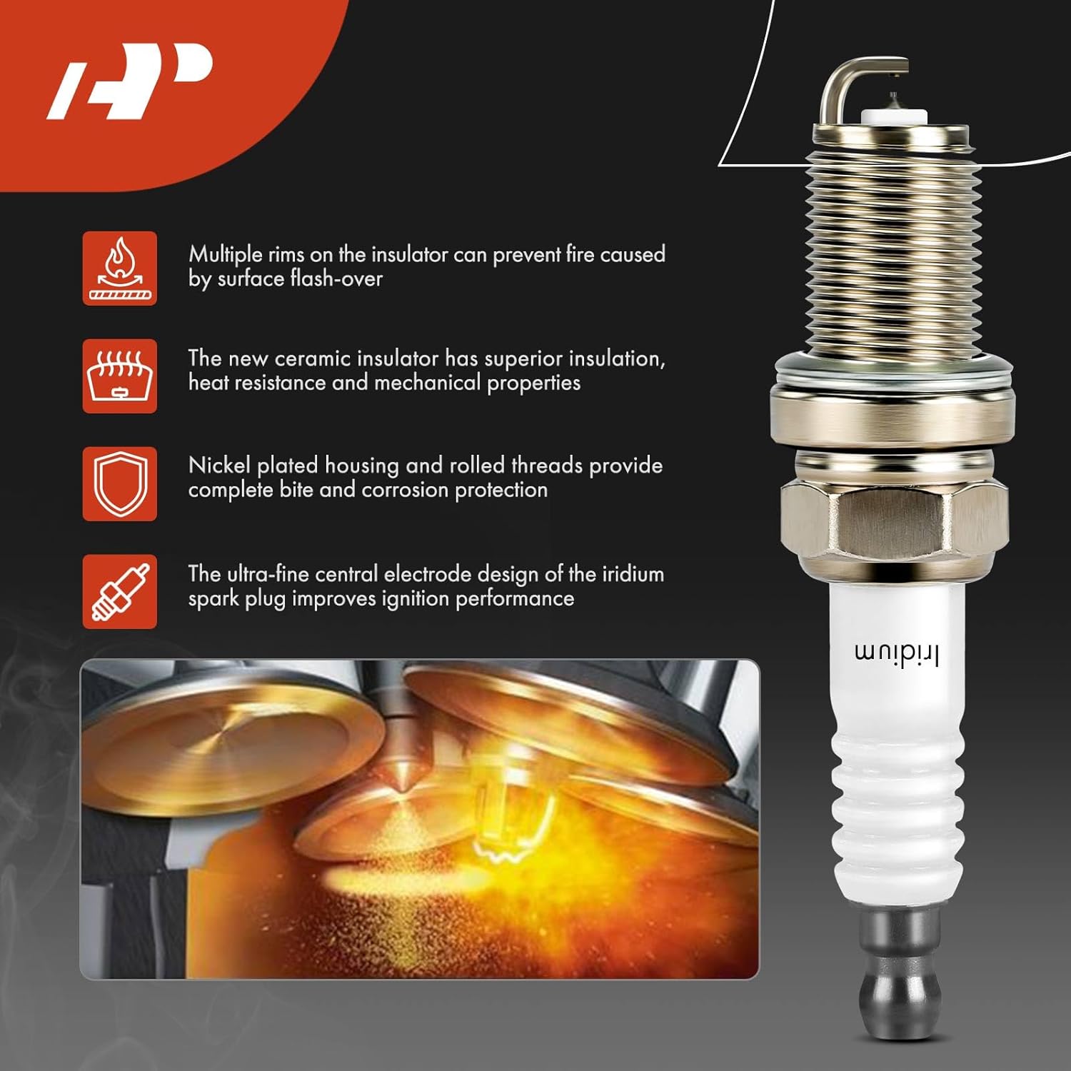 A-Premium 3x Ignition Coil Pack and 6x Iridium Spark Plugs Compatible with Mercedes-Benz C280 1994-1997, C36 AMG 1995-1997, E320 1994-1997, S320 SL320 1994-1996, 300CE 300E 300TE 1993