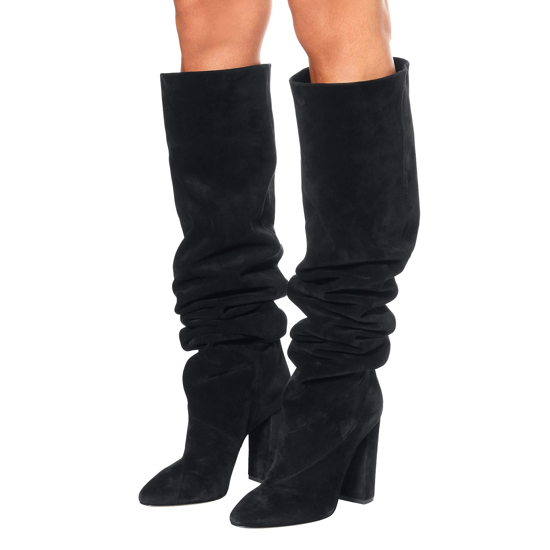 Damen Stiefel über dem Knie Wide Calf Slouch