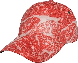Beef Steaks Print Baseball Cap Adjustable Golf Dad Hat Men and Women Trucker Hat for Curved Brim Snapback Cap Black