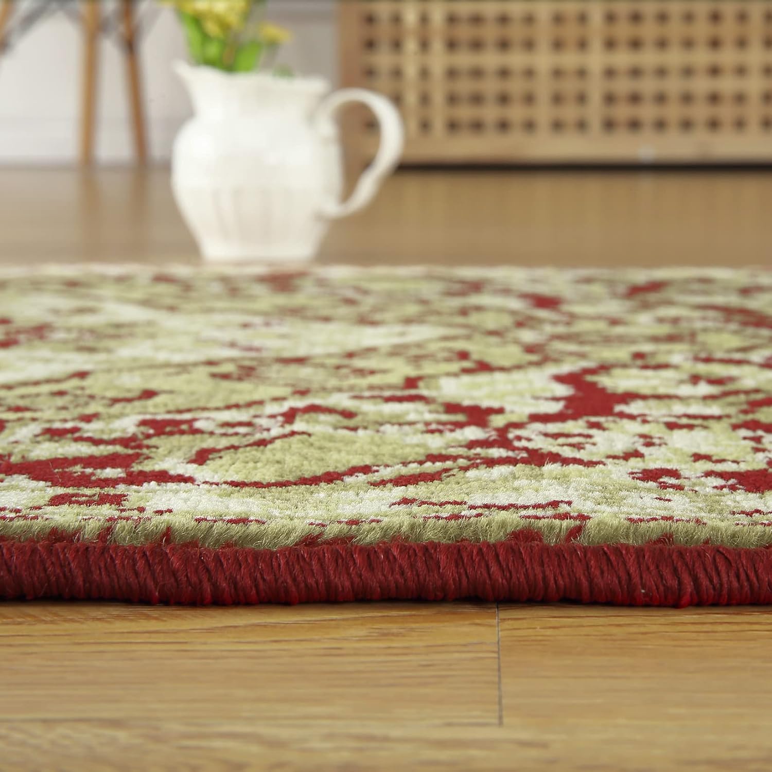 WESTLOOM 2x6 Long Hallway Runner Rug Area Rug Oriental Traditional Area Rug on-Shedding Indoor Area Rug for Living Room Bedroom Entryway, Red