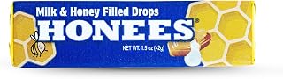 Honey Filled Cough Drops, Milk & Honey- Natural Cough Drops- Sore Throat Relief - Nothing Artificial -Throat Lozenges, Natural Cough Suppressant- Non-GMO (1 Pack, 9 Drops)