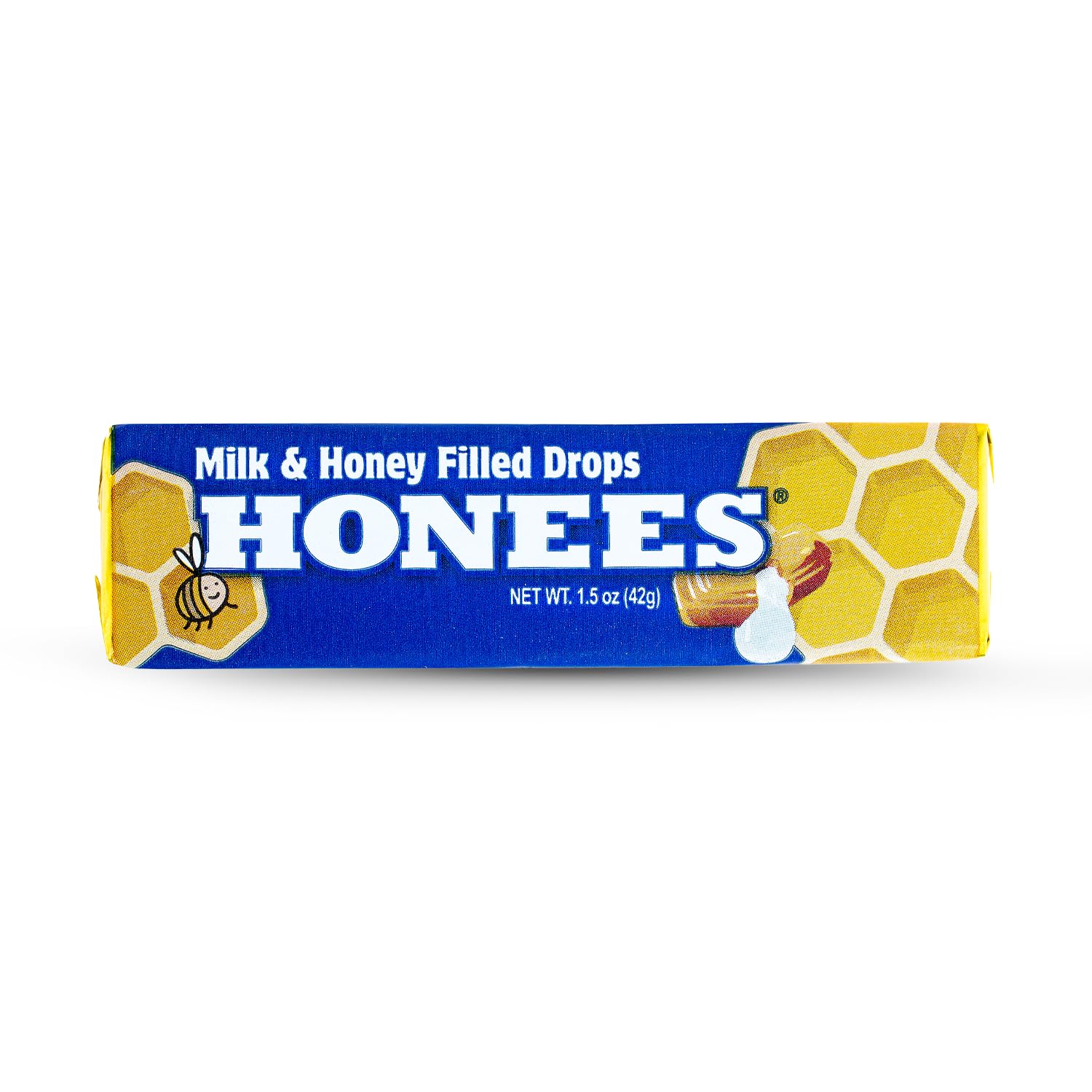 Honees Honey Filled Cough Drops, Milk & Honey- Natural Cough Drops- Sore Throat Relief - Nothing Artificial -Throat Lozenges, Natural Cough Suppressant- Non-GMO (1 Pack, 9 Drops)