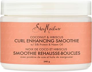 SheaMoisture Deep Conditioning Curl Enhancing Smoothie hair repair for thick, curly Hair Coconut & Hibiscus with Silk Protein & Neem Oil 340 g