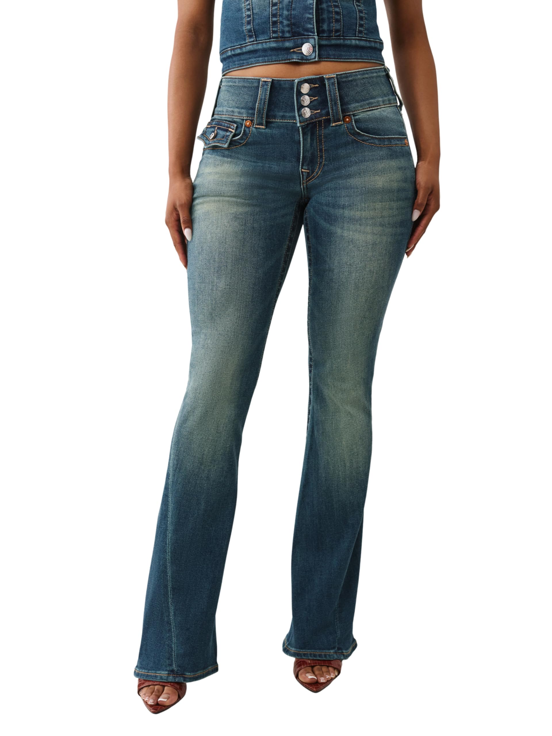 True Religion Y2K Joey Mid Rise Flare Jeans – Retro Flare Fit with