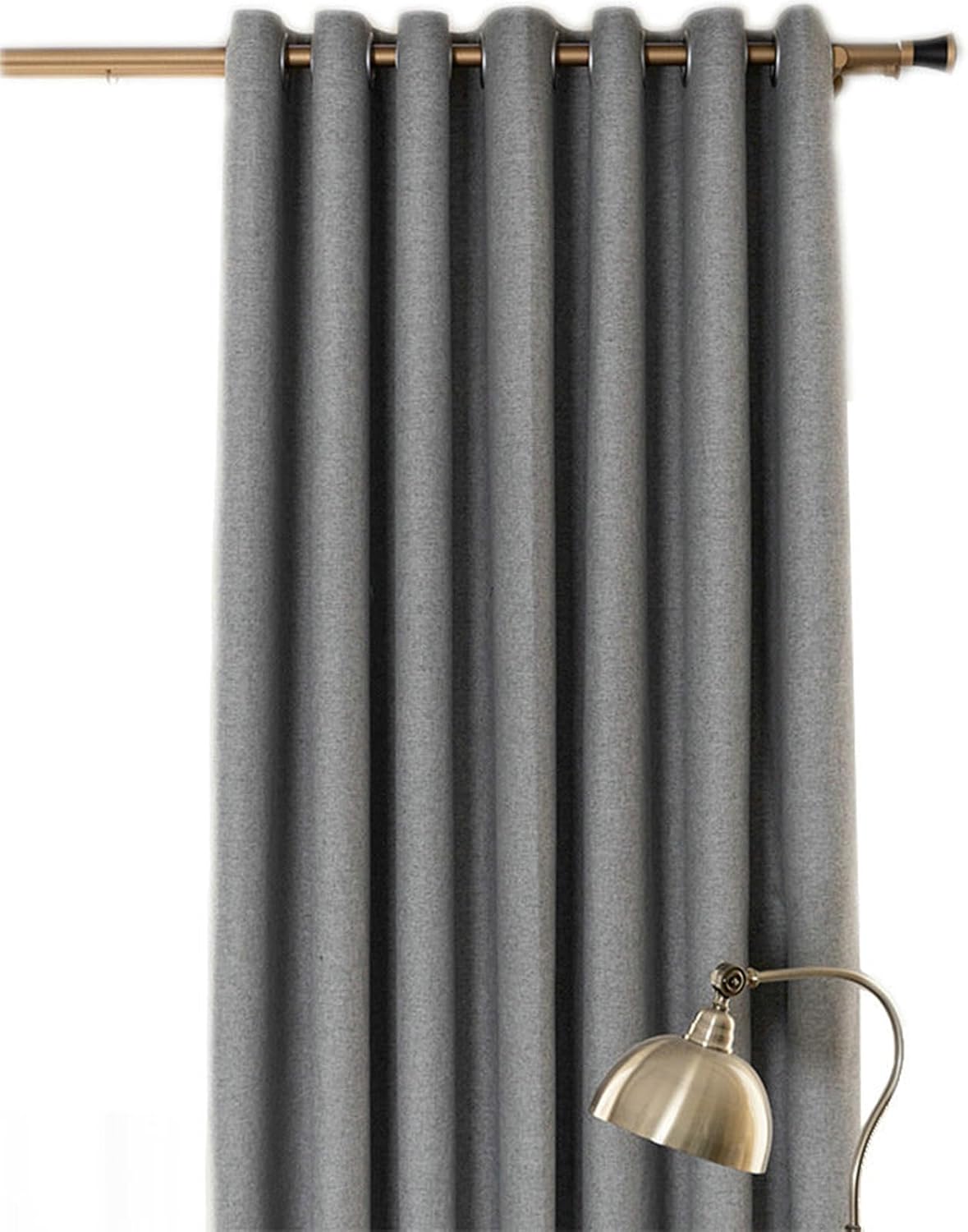 Daesar Blackout Curtains 2 Panels Set, Polyester Cotton Grommet Window Treatment Curtains 54" W x 84" H Drapes Modern Solid Color Grey Blackout Curtains for Bedroom Living Room