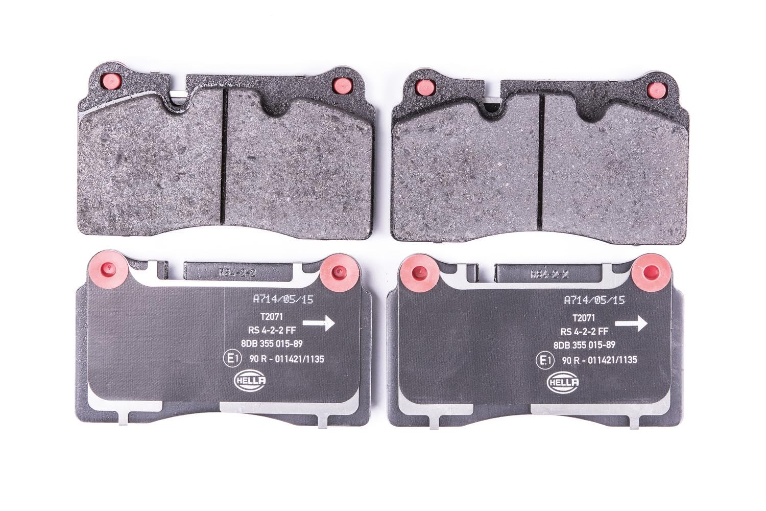 HELLA PAGID 8DB 355 015-891 Zestaw klocków hamulcowych - T2071 - Grubość: 16.6[mm] - System hamulcowy: Brembo - przygotowany dla wskaźnika zużycia - dla m. in. ASTON MARTIN