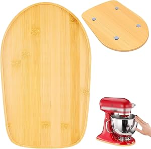 Bamboo Mixer Slider Mat for KAD 4.5-5 Qt Tilt-Head Stand Mixer, Atarvana Non-Slip Sliding Tray with 4 Anti-Skid Feet, Countertop Storage Accessories for KA Mixer Attachments & Accessories