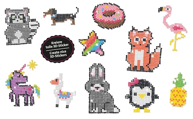 Foto 3 de 5 de LENA 42646 Diamond Art - Kit para manualidades (20 pegatinas en colores modernos, con 10.000 cuentas…