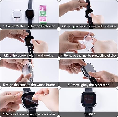 Miniatura 9 de Paquete de 2 Funda compatible con Gizmo Watch 3, protector de pantalla para niños, carcasa protectora general de policarbonato duro, accesorios de