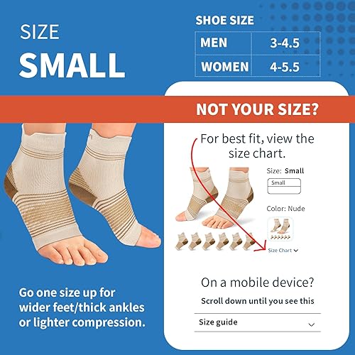 Miniatura 34 de Calcetines para fascitis plantar (6 pares) para hombres y mujeres, mangas de compresión para pies con soporte de arco y tobillo (blanco, S)