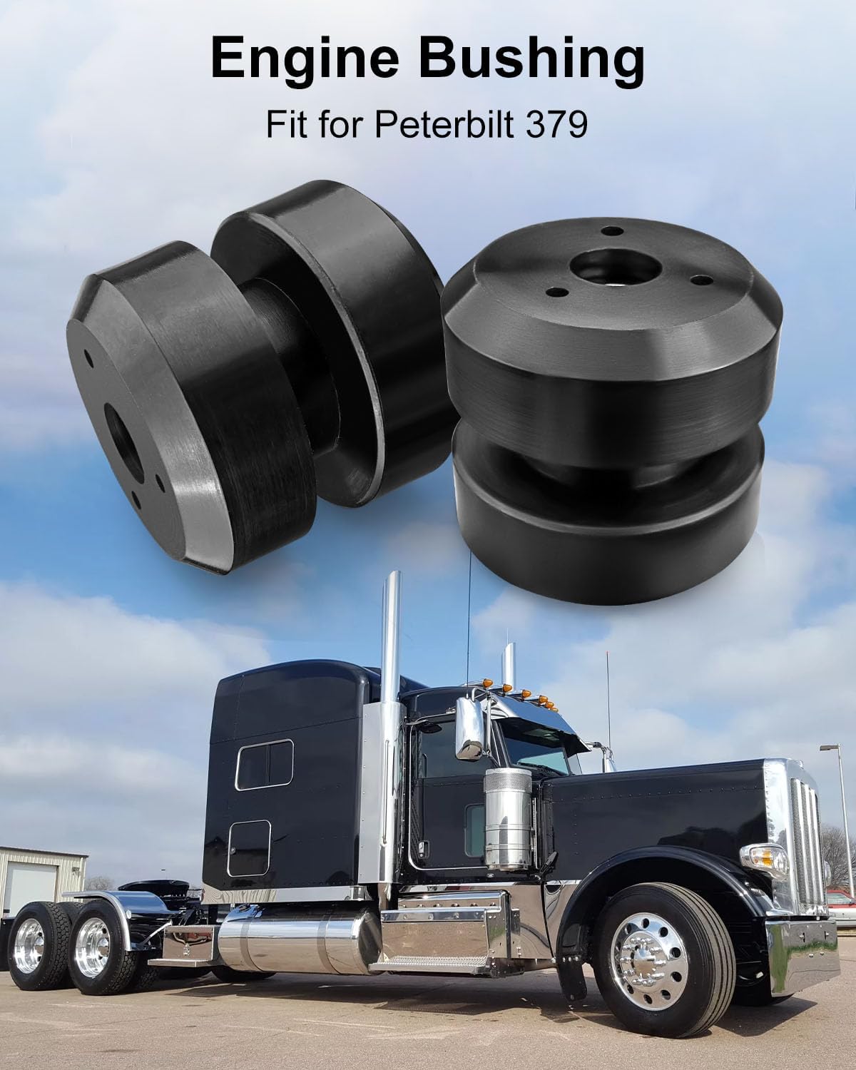 Engine Motor Mount Bushing Polyurethane Fit for Peterbilt 379 Replace CB2203-72 MR1001