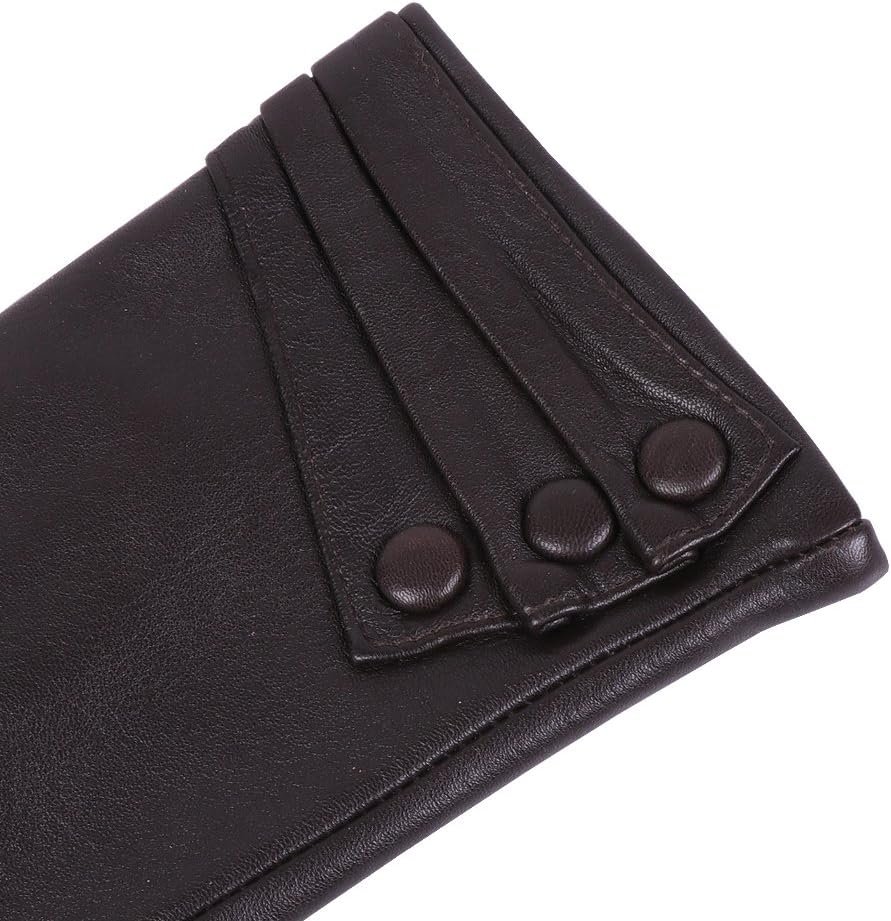 Nappaglo Nappa Leather Gloves Warm Lining Winter Button Decoration Lambskin for Women - Image 2