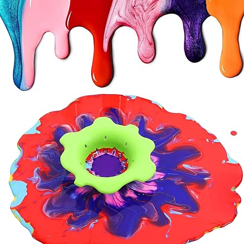 Miniatura 2 de Allazone - Juego de 50 coladores acrílicos para verter incluye cepillo de plástico de silicona, cuchillo de dibujo, globo, pajitas, guantes para