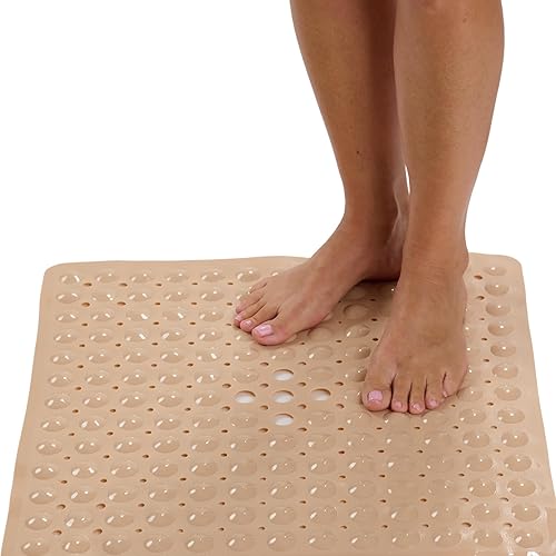 Miniatura 14 de ENKOSI Alfombrilla de ducha antideslizante cuadrada - 21x21 púrpura claro, ideal para personas mayores - Antideslizante, sin deslizamiento Morado