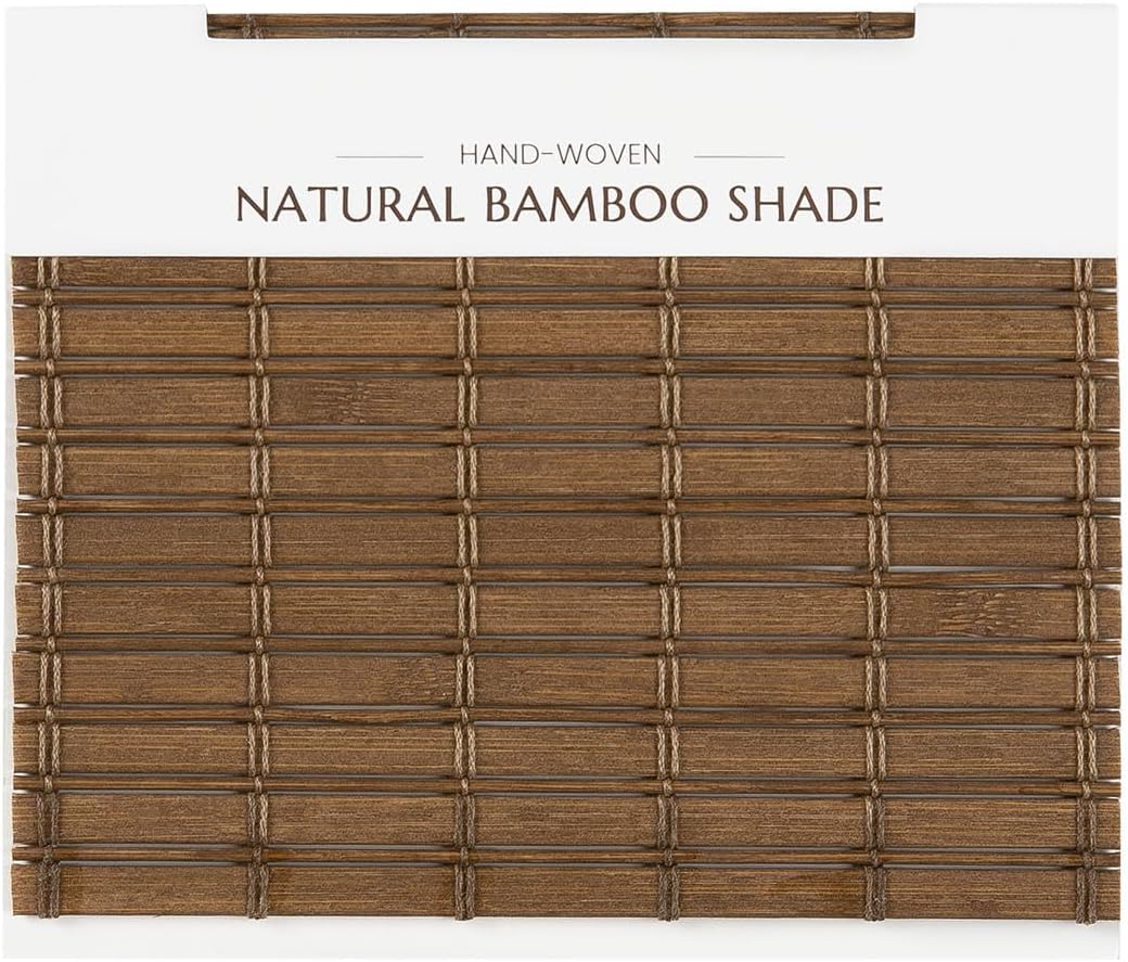 TWOPAGES Woven Bamboo Roman Shades No Drill for Indoor Windows