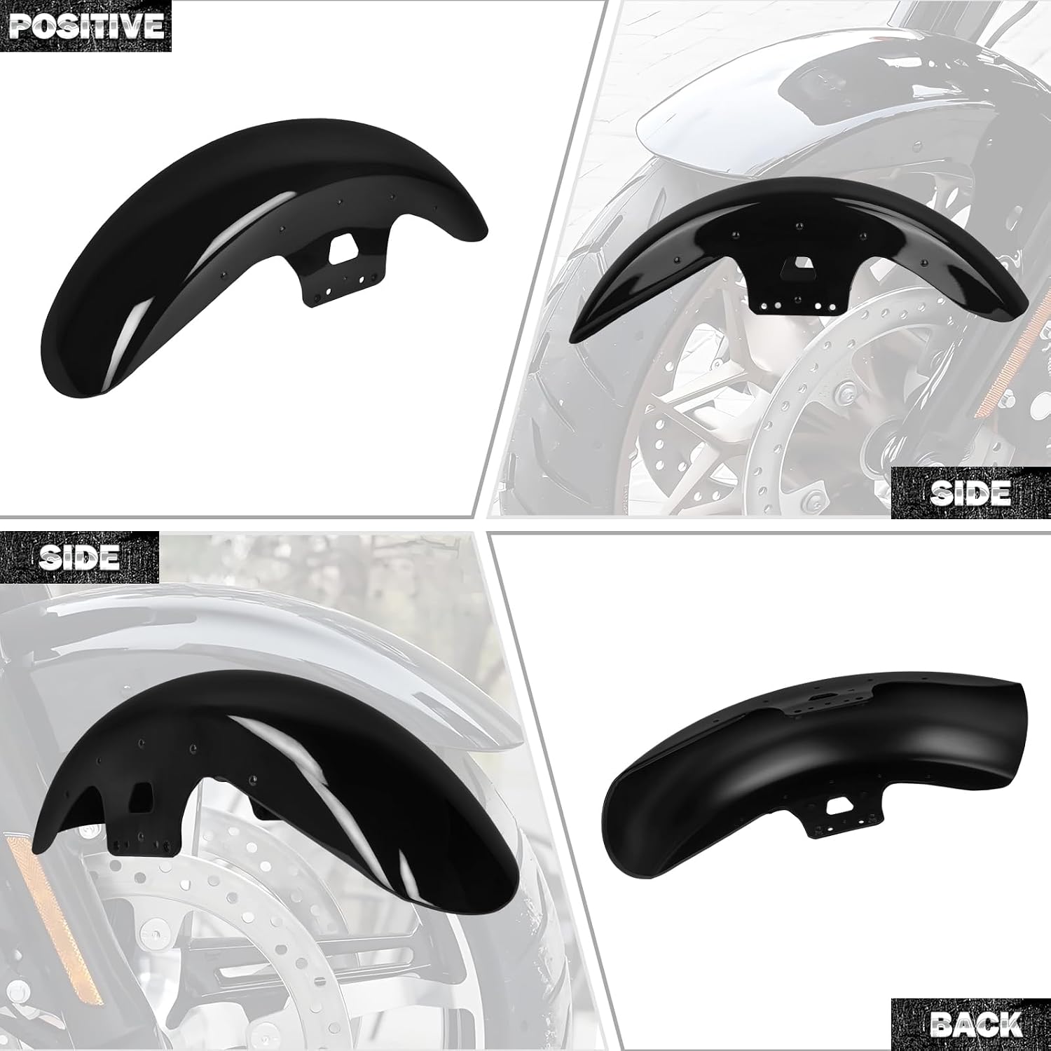 Motorcycle Front Fender Mudguards Fit for Harley Bagger Touring Road King Electra Glide Street Glide FLHR FLHX 2014-2023 Gloss Black