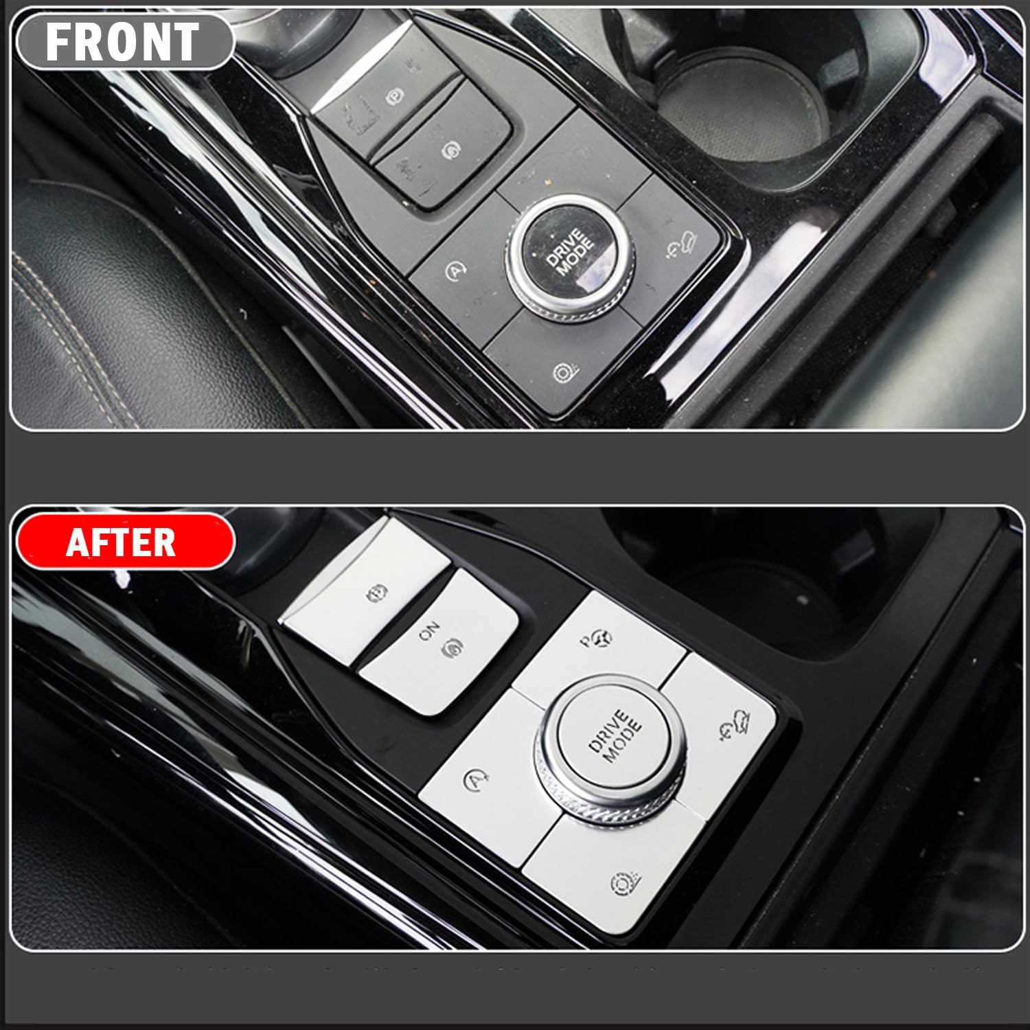 Button Decoration Cover For Ford Explorer ST Sport XLT - Aluminum Alloy, Center Console Buttons & Window Lift Button Panel Decoration Frame Cover For Ford Explorer (Red - Set of 19)
