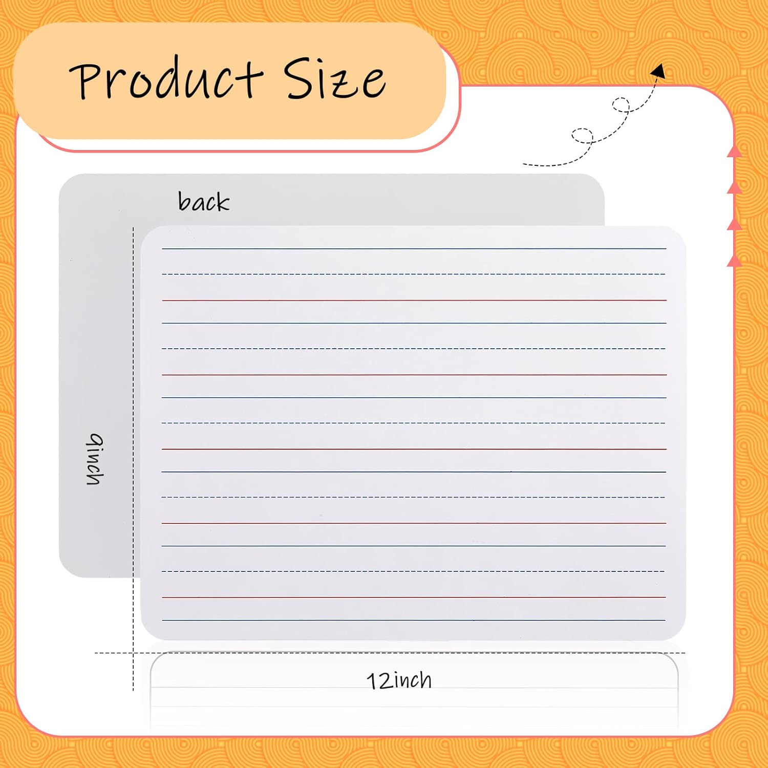 24 Pack 9"x12" Small White Board Dry Erase Board with Lines Doubled Sided White Boards for Students Mini Whiteboard Eraser Included Lined White Board Lap Board for Classroom Students Teachers Kids