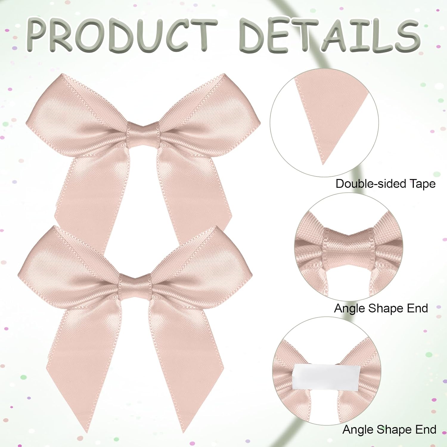 30PCS Rose Gold Bows Mini Bows for Gifts 2 Inch Self Adhesive Satin-Bow Premade Ribbon Bow with Double-Sided Tape Satin Ribbon Bow for Birthday Party Wedding Decor Crafts Gift Bakery Candy Bags - Image 4