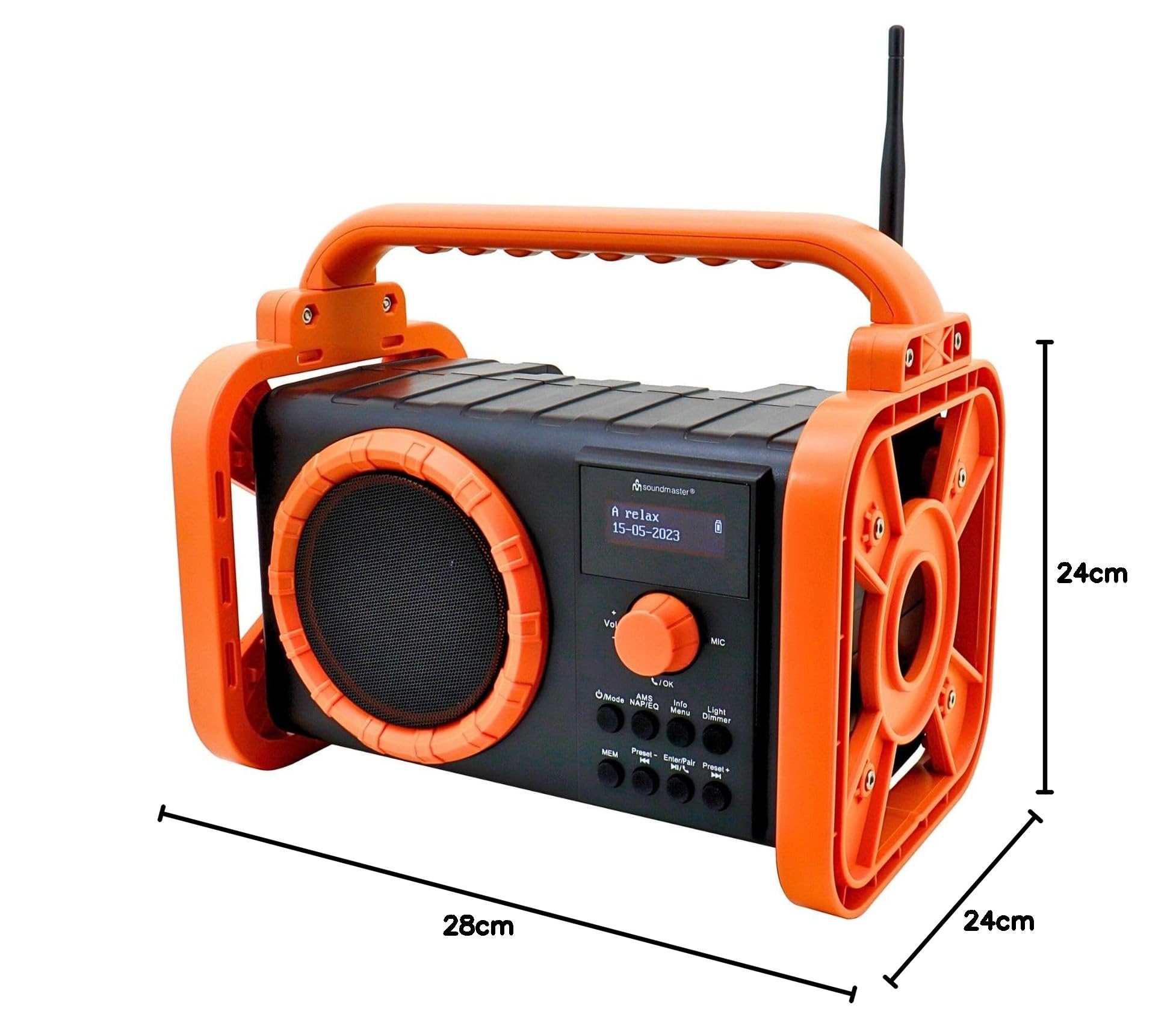 Soundmaster DAB80SG Radio para Obras con Dab+/UKW Bluetooth y batería de Iones de Litio