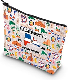 VAMSII Dominican Republic Travel Gift - Multicolor Cartoon Zipper Cosmetic Bag
