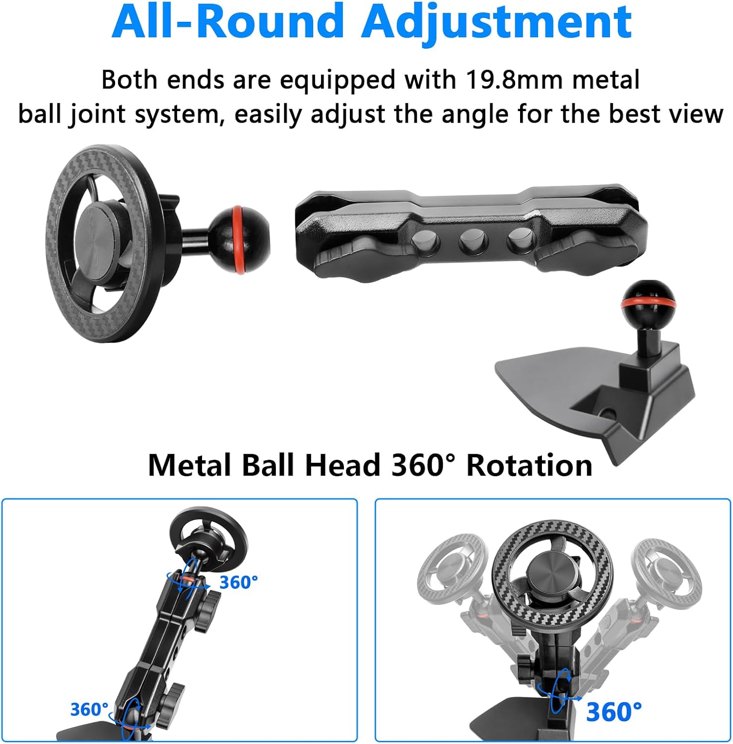 Magnetic Phone Mount for 2018-2023 Jeep Wrangler, Phone Holder for Jeep Wrangler JL JLU 4XE Jeep Gladiator JT, for MagSafe 12-17 Series Accessories, 360° Rotation Dash Mount