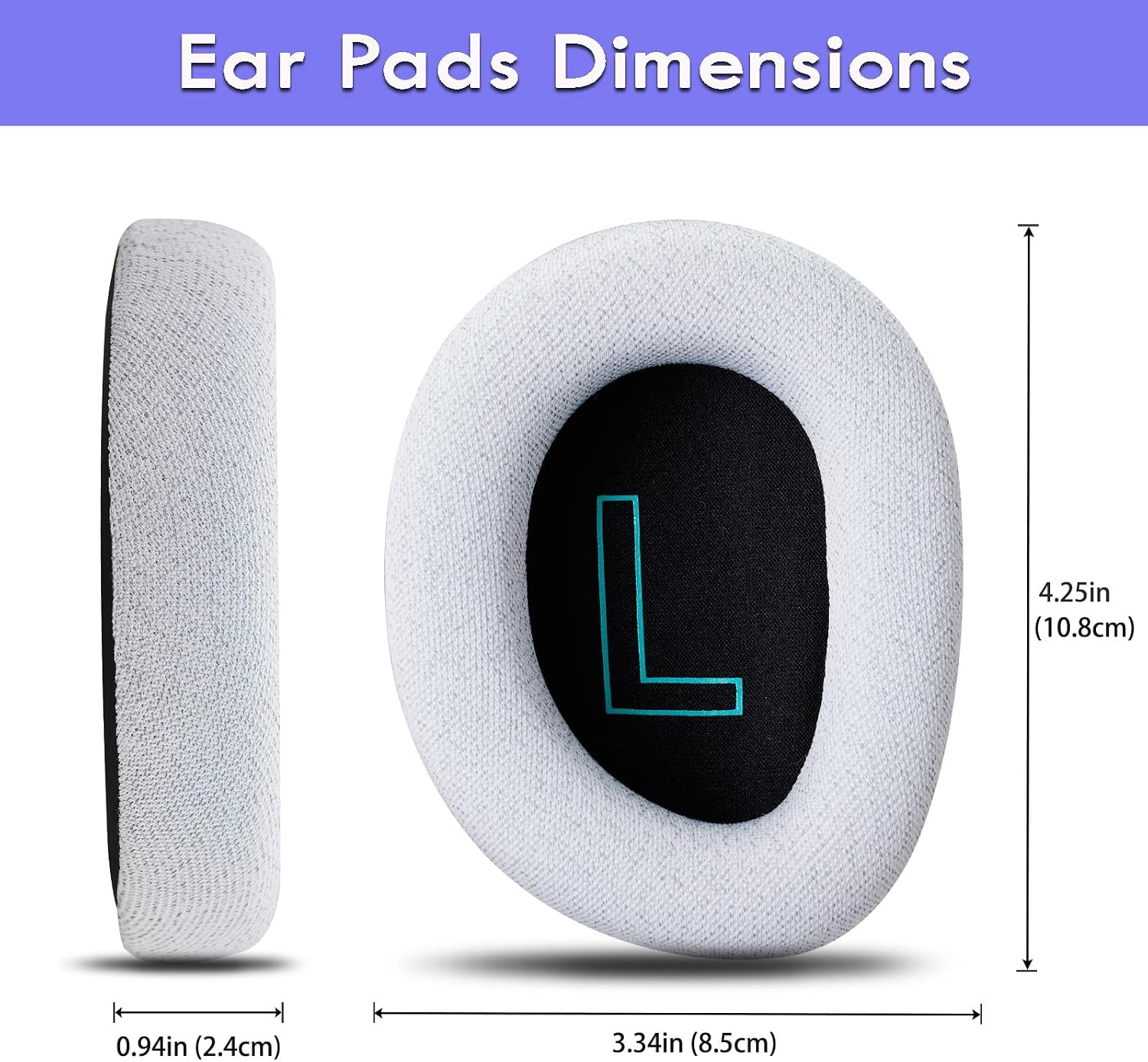 Replacement Earpads for Logitech G522 Lightspeed Wireless Gaming Headsets, Ear Pads Cushions with High-Density Memory Foam, Extra Durable Ear Cushions (Pale) image 3