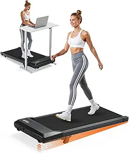 Walking Pad,6% Manual Incline Walking Pad Treadmill,Under Desk Treadmill for Home Office, with App & Remote,2.5HP Quiet Motor,LED Display,300 lbs Capacity
