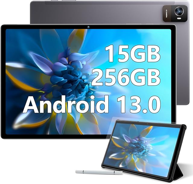 OUKITEL OKT3 Tablet 10.51 Inch Android 13 Tablets15GB+256GB/2TB Octa-Core Processor 8250mAh BatteryFHD+1920x1200 2K Pixel 16+8MP Camera Tablet w/ TF Card Slot GPS 2.4G&5G WIFI Bluetooth5.0 GMSGray