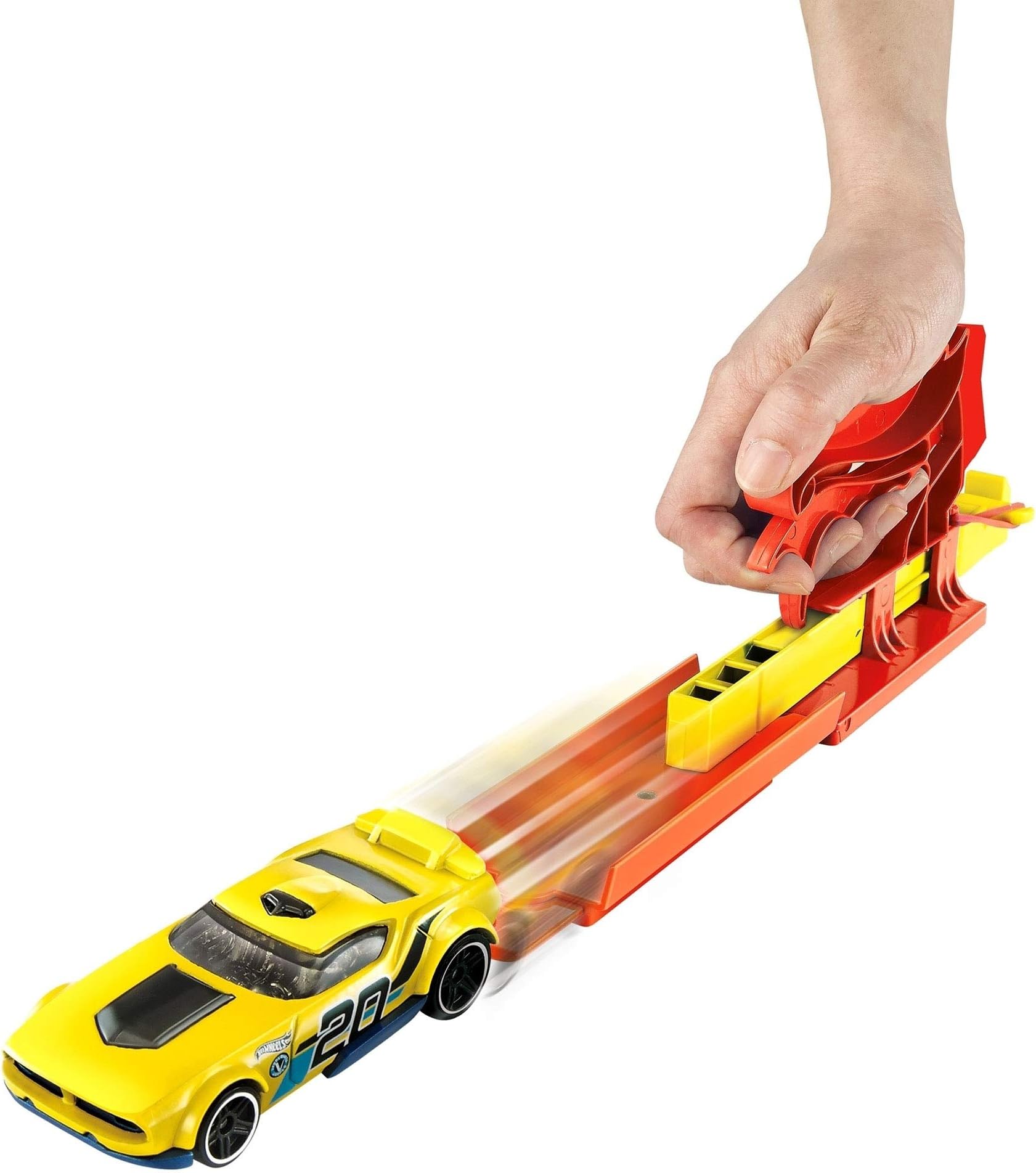 (Red) - Hot Wheels Pocket Launcher Playset with Car (Red)