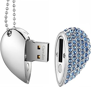 Pendrive - Memoria USB 3.0 de alta velocidad USB 3.0 de 32 GB, diseño de corazón, color azul