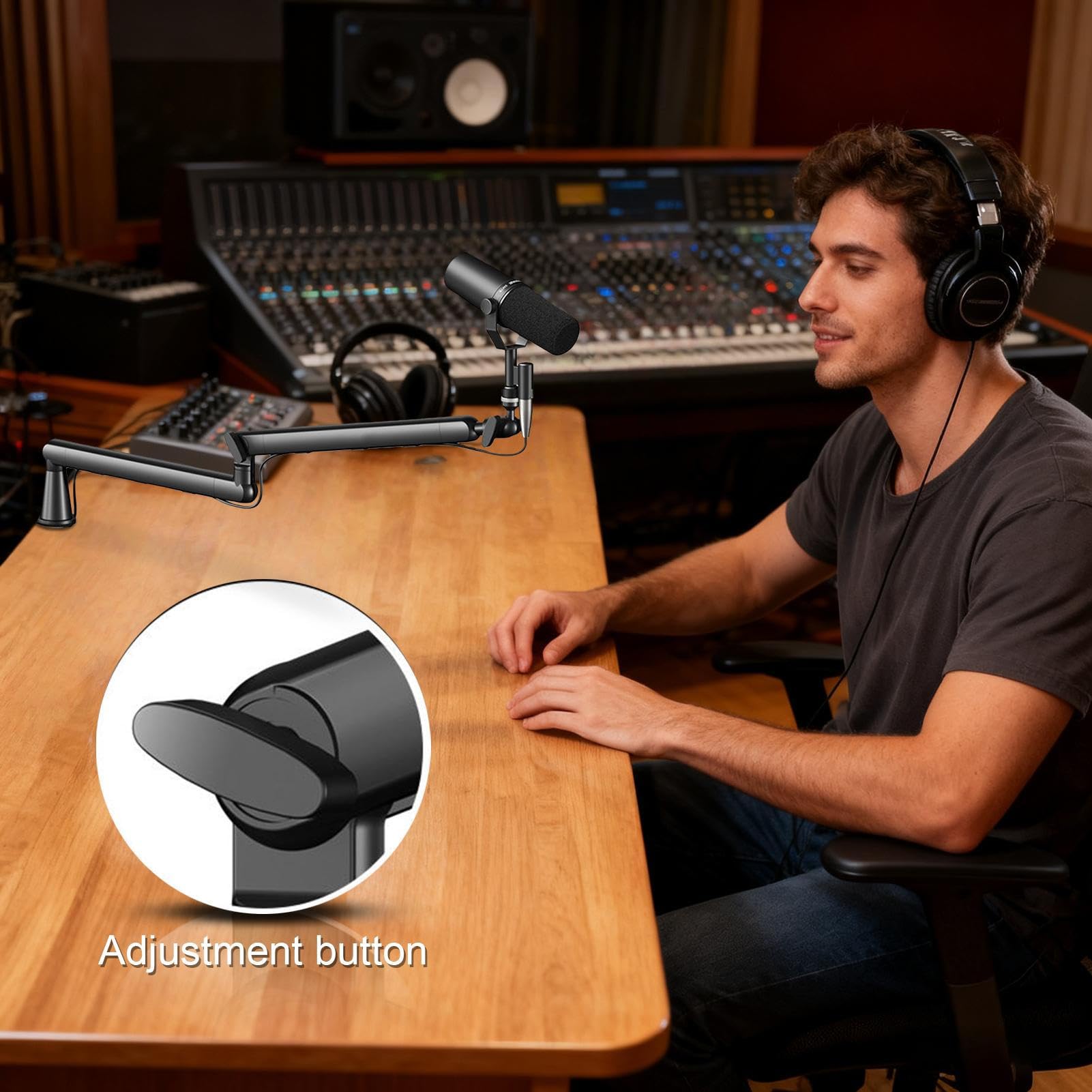 Braccio Per Microfono Supporto A Morsetto Con Assorbimento Degli Urti E | Supporto per Braccio Microfono Per Podcasting Studio Musica Canto E Per Contenuti Desktop Computer
